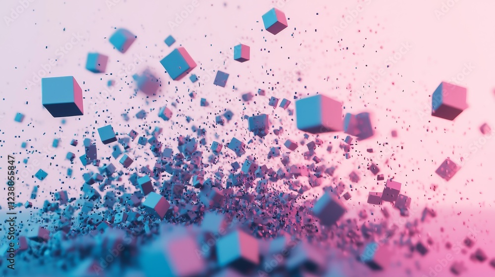 Poster the allure of quantum computing visualized through abstract cubes