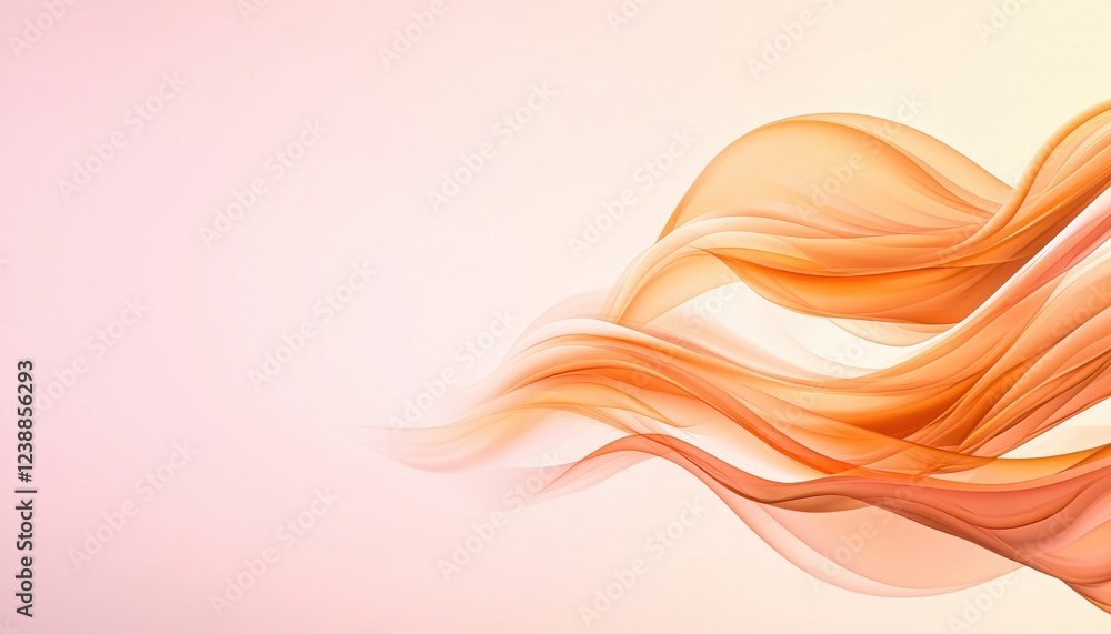 Poster soft flowing waves in warm hues create an abstract and calming background, ideal for design and arti