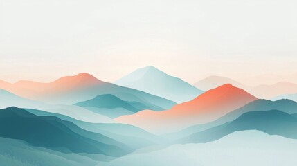 Soft Pastel Mountains at Sunrise
