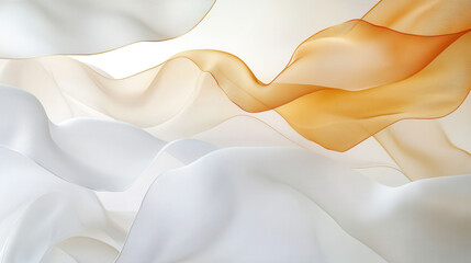 An elegant abstract background with soft, flowing patterns resembling delicate silk in pastel and white hues