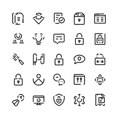 business proton and security lock icons sheet  