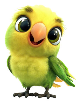 PNG Cartoon background white Baby Parrot parrot.