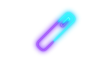 Neon wand magic icon cyan purple color glowing with transparent background
