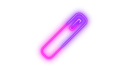 Neon wand magic icon pink purple color glowing with transparent background