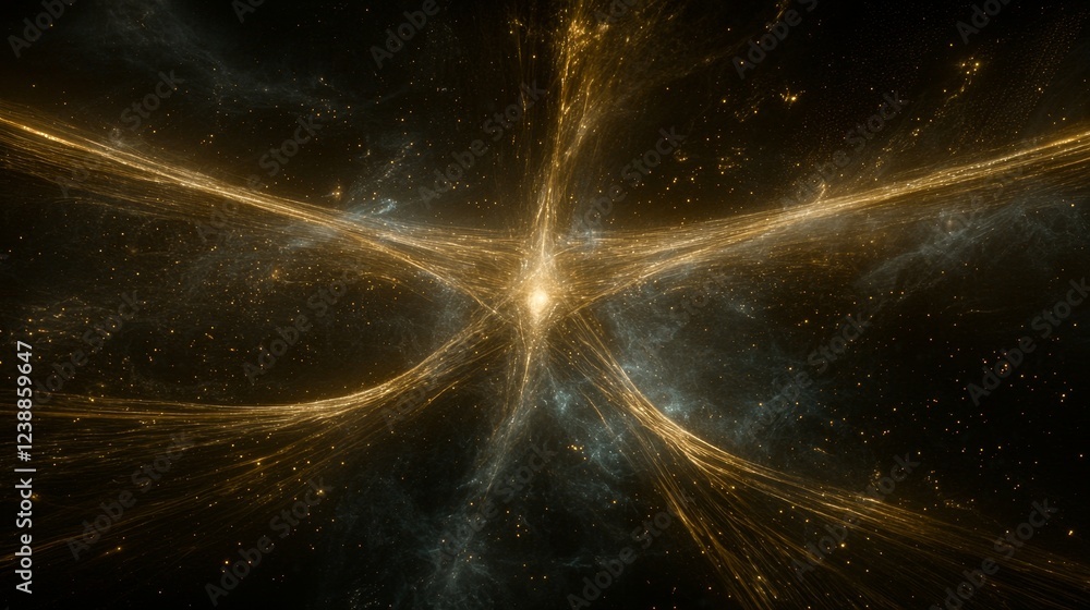 Poster the beauty of particle physics expressed through cosmic patterns and light