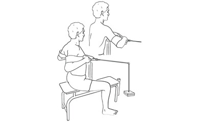 Seated Pulley Shoulder Exercise Illustration Strengthen and Rehabilitate Shoulder Muscles
