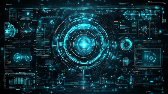 Technology oriented blue data interface