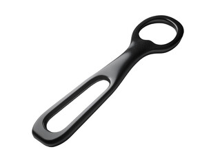 Sleek black bottle opener, isolated on transparent background, PNG, cut out