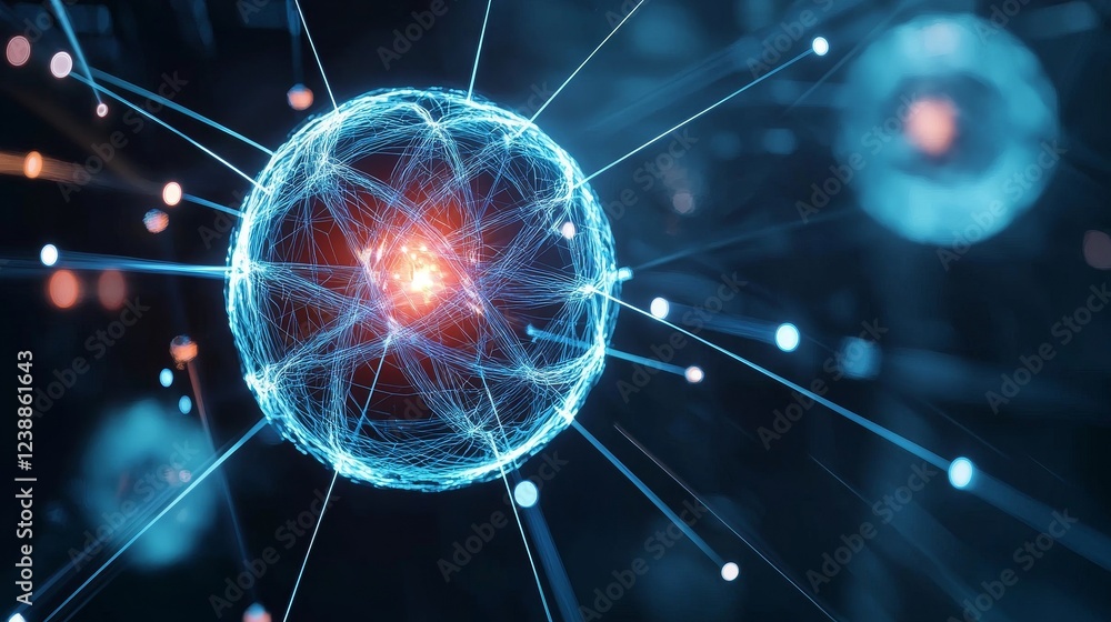 Poster the interplay of subatomic particles in a stunning visual representation