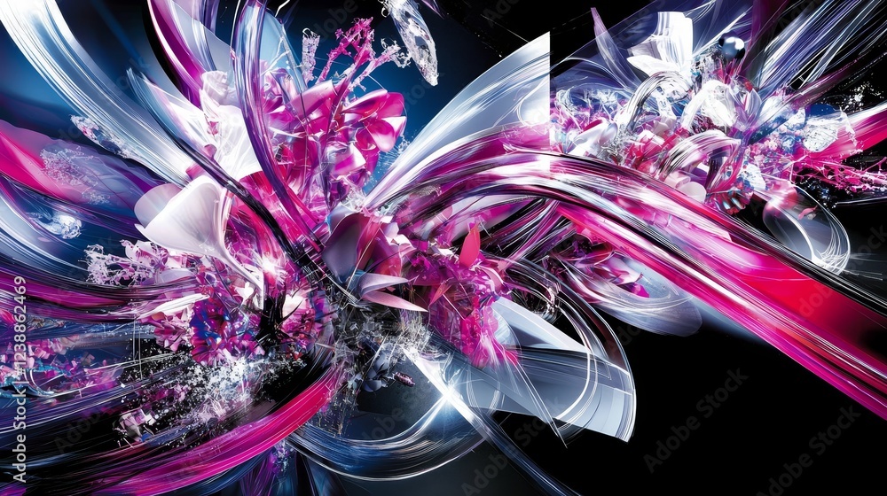 Poster the unpredictability of quantum mechanics visualized in abstract art