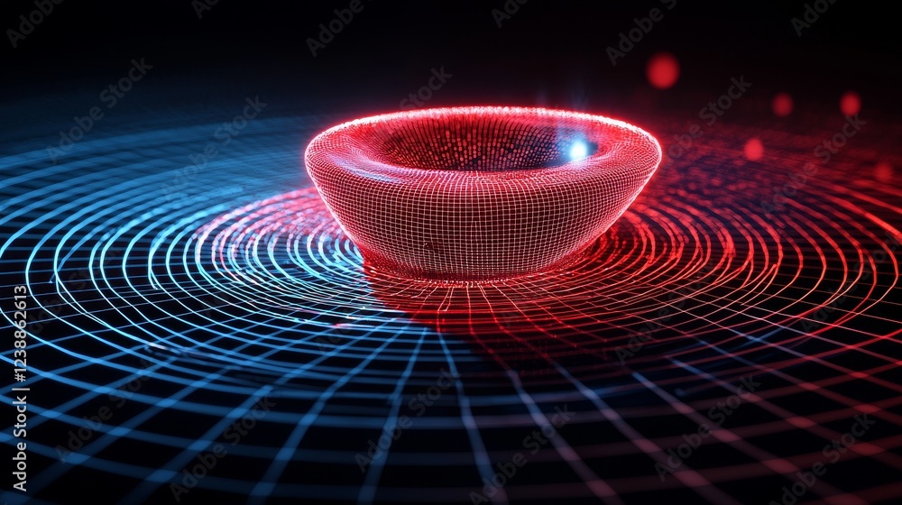Poster abstract visualization of theoretical physics concepts with radiating patterns