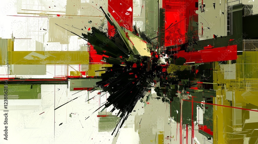 Aufkleber abstract representation of time and space in vibrant visual composition