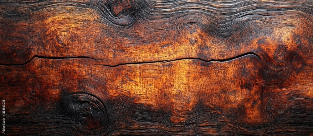 Poster textured wooden surface with dark and orange patterns suitable for backgrounds or design projects co