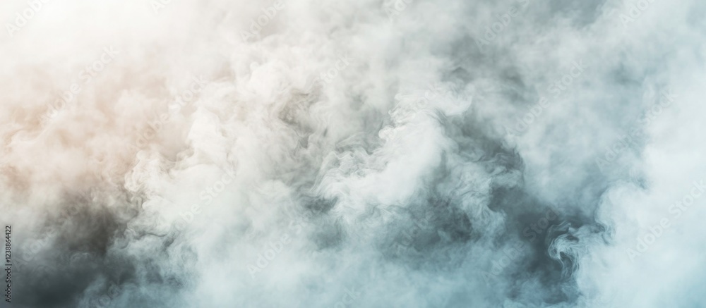 Poster abstract background of swirling gray and white smoke with soft lighting and texture ideal for design