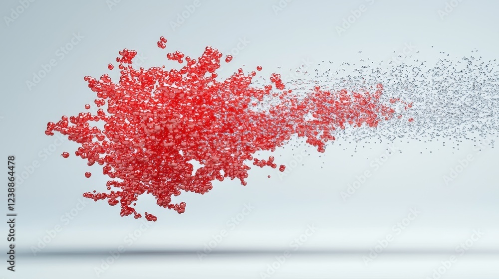 Poster abstract illustration of wave particle duality concept in motion