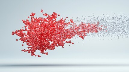 Abstract Illustration of Wave Particle Duality Concept in Motion