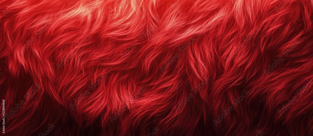 Poster abstract texture of wavy red fur with soft fibers for background use with copy space available