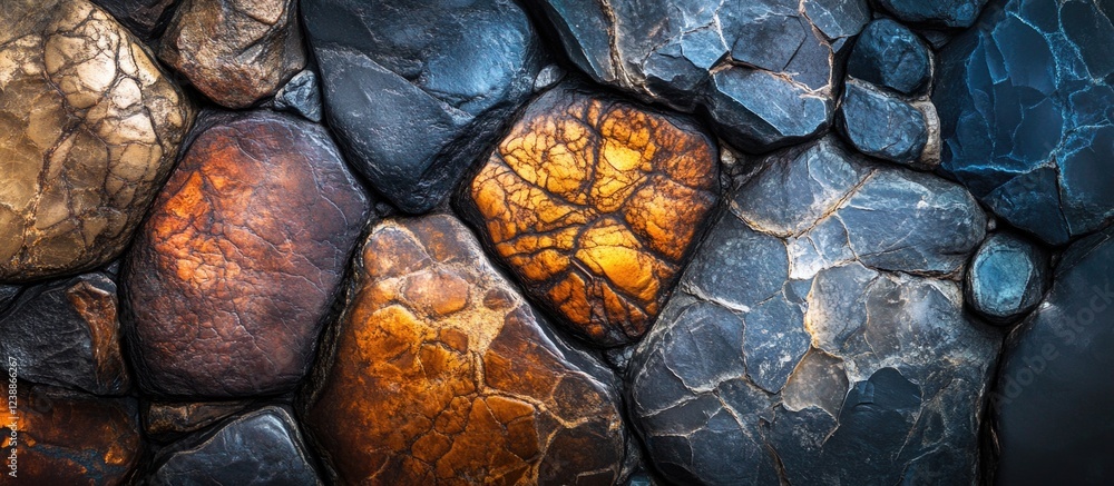Poster textured background of various colored stones with cracks and patterns, suitable for design use, cop