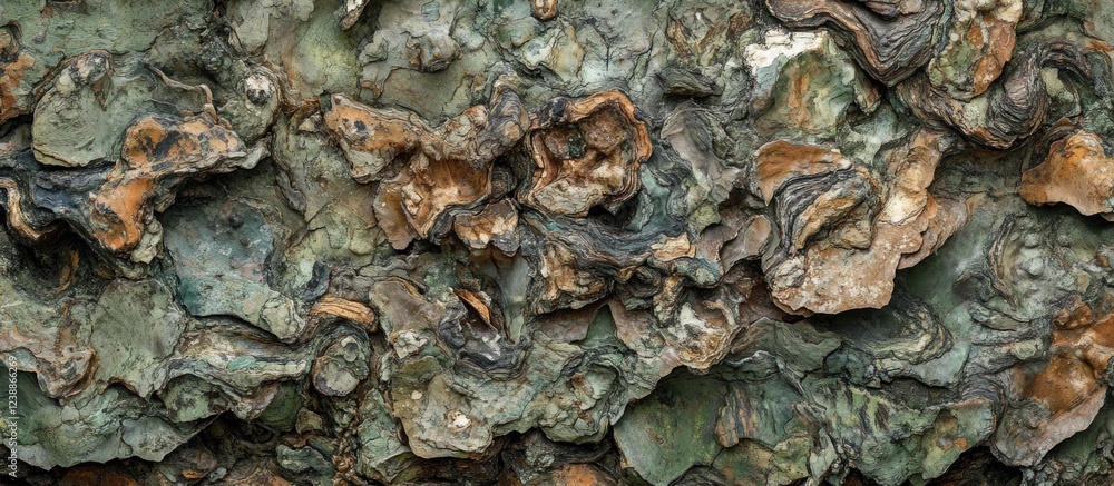 Poster textured surface of weathered bark with earthy tones and intricate patterns suitable for background 