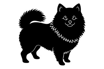 Obraz premium Jiffpom Silhouette Illustration - White Isolated Dog Vector Art (SVG, PNG, EPS, AI, PSD