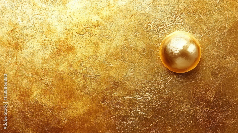 Aufkleber shimmering golden background with a single glowing pearl creating a luxurious and elegant atmosphere