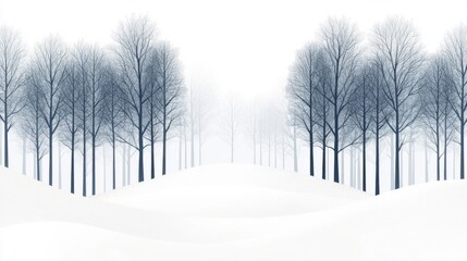 Obraz premium Winter Forest Landscape: Snowy Trees and Serene Scene