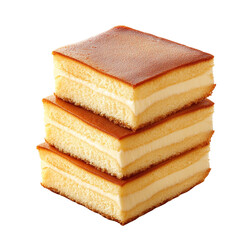 Fototapeta premium Delicious layered cake with creamy filling and smooth texture.