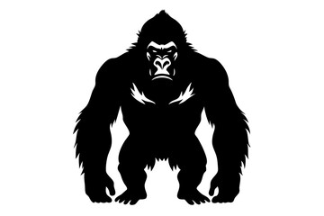 High-Quality Harambe Silhouette Illustration in SVG, PNG, EPS, AI, PSD Formats - Isolated on White Background