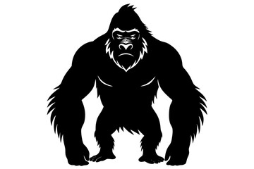 High-Quality Harambe Silhouette Illustration in SVG, PNG, EPS, AI, PSD Formats - Isolated on White Background