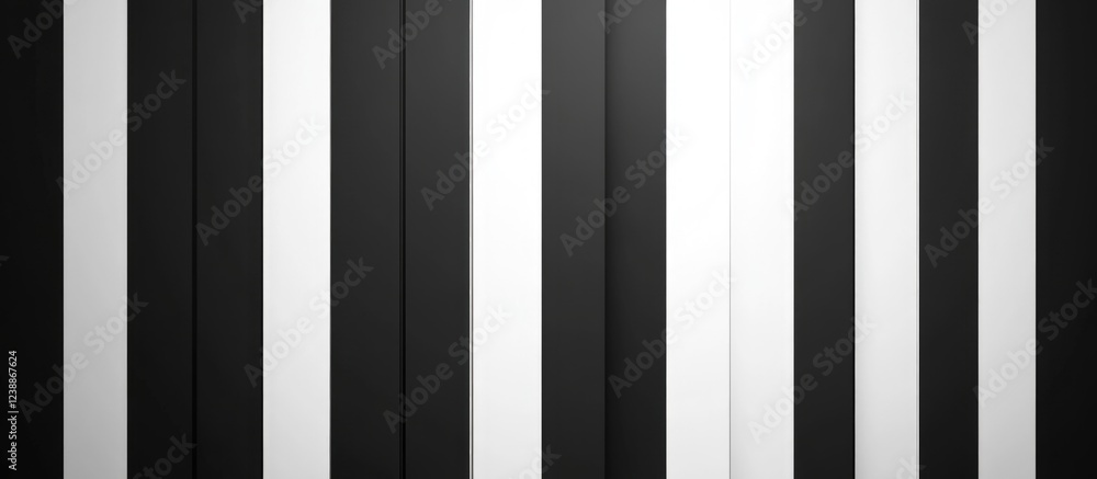 Poster abstract pattern of vertical black and white stripes on a smooth background suitable for various des