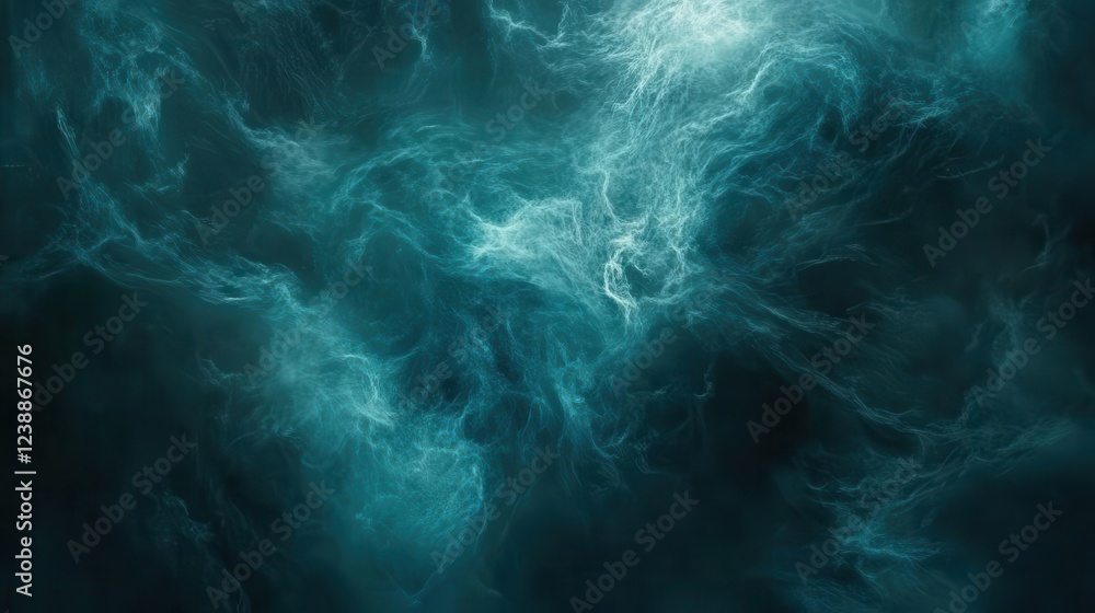 Poster a mesmerizing fluid gradient composition with ethereal swirls of teal and magenta, featuring delicat