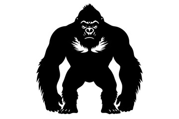 High-Quality Harambe Silhouette Illustration in SVG, PNG, EPS, AI, PSD Formats - Isolated on White Background