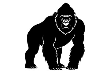 High-Quality Harambe Silhouette Illustration in SVG, PNG, EPS, AI, PSD Formats - Isolated on White Background