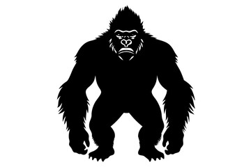 High-Quality Harambe Silhouette Illustration in SVG, PNG, EPS, AI, PSD Formats - Isolated on White Background
