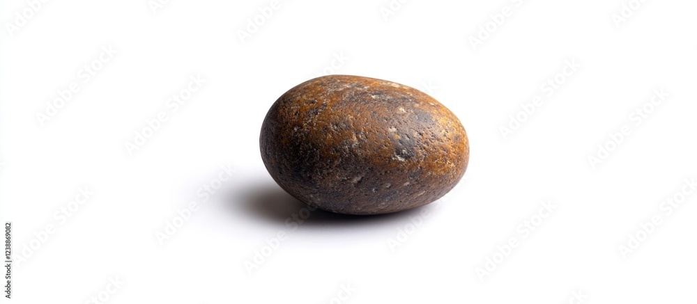 Aufkleber brown oval stone on a white background with shadows and texture details suitable for various design 