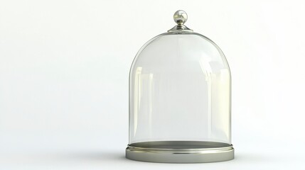 Clear Glass Cloche with Silver Base for Presenting Food or Decorative Items in Elegant Style