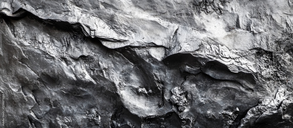 Poster textured abstract surface of weathered rock with intricate patterns and monochromatic tones suitable