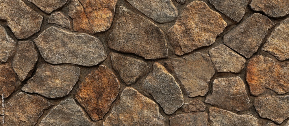 Poster natural textured stone wall background with various shapes and colors suitable for design applicatio