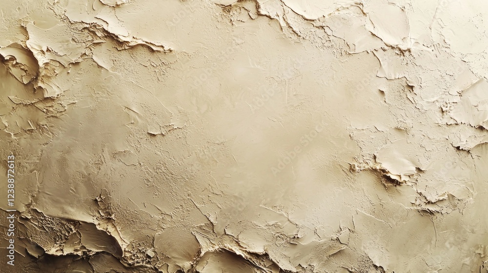 Poster A close-up view of a textured wall features layers of off-white and beige hues, creating an artistic interplay of shadow and light that invites exploration