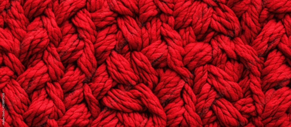 Poster red knitted texture background with thick yarn pattern perfect for textile design and craft projects