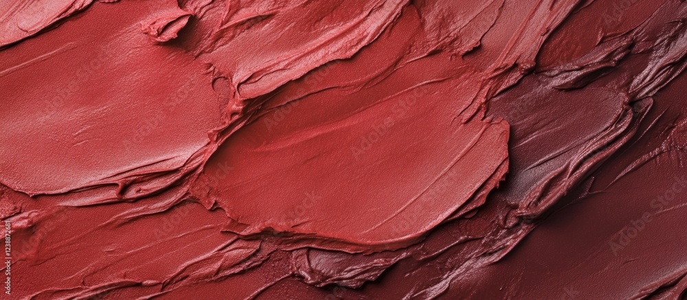 Poster red textured paint background with layered strokes and copy space for design projects.