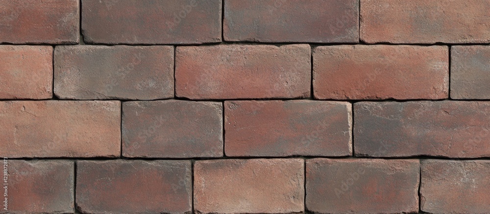 Poster textured brick wall background with clay red and brown bricks arranged in a regular pattern suitable