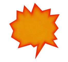 Blank orange explosion speech bubble isolated on white background. illustration.