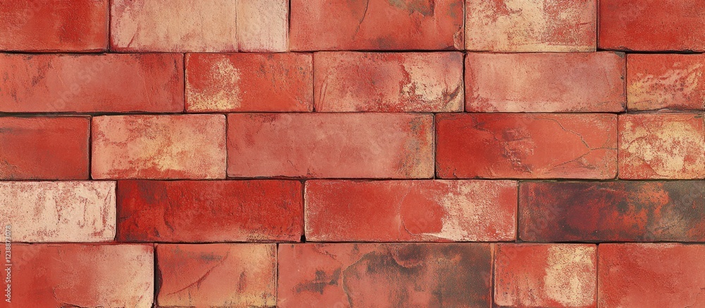 Poster red brick wall texture background with various shades of red and distinct patterns ideal for constru