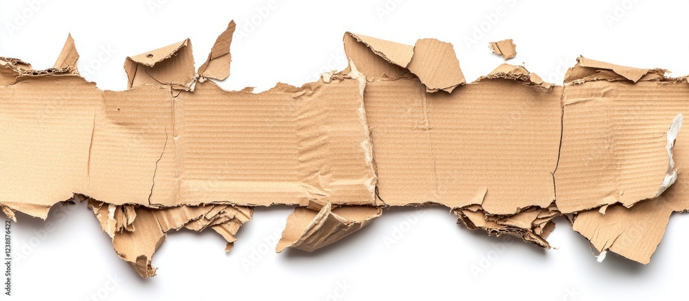 Poster torn cardboard texture with jagged edges on a white background ideal for packaging design or craftin