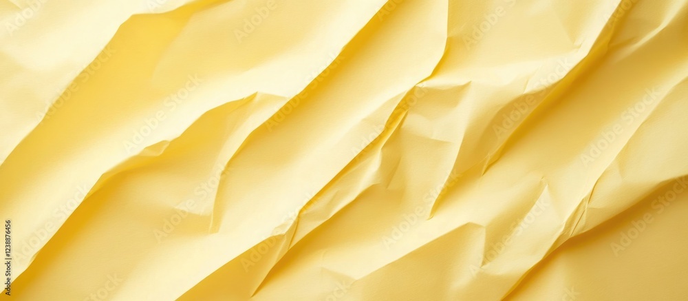 Poster wrinkled yellow paper background with textured surface and soft lighting suitable for various design