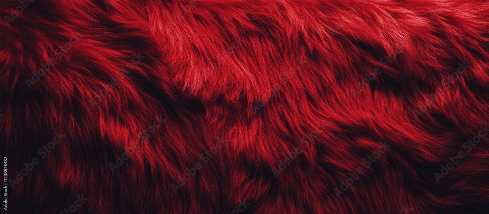 Aufkleber red fluffy fur texture background with detailed strands and soft appearance suitable for various des