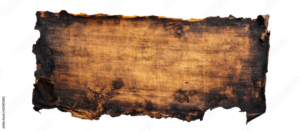Poster burnt aged paper texture with jagged edges and dark charred areas isolated on white background copy 