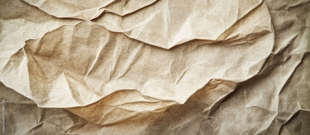 Poster crinkled brown paper texture background with folds and creases suitable for design use and copy spac