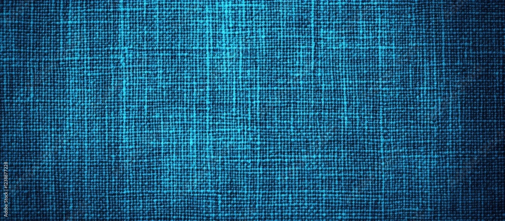 Poster blue textured fabric pattern background with visible weave structure and horizontal orientation